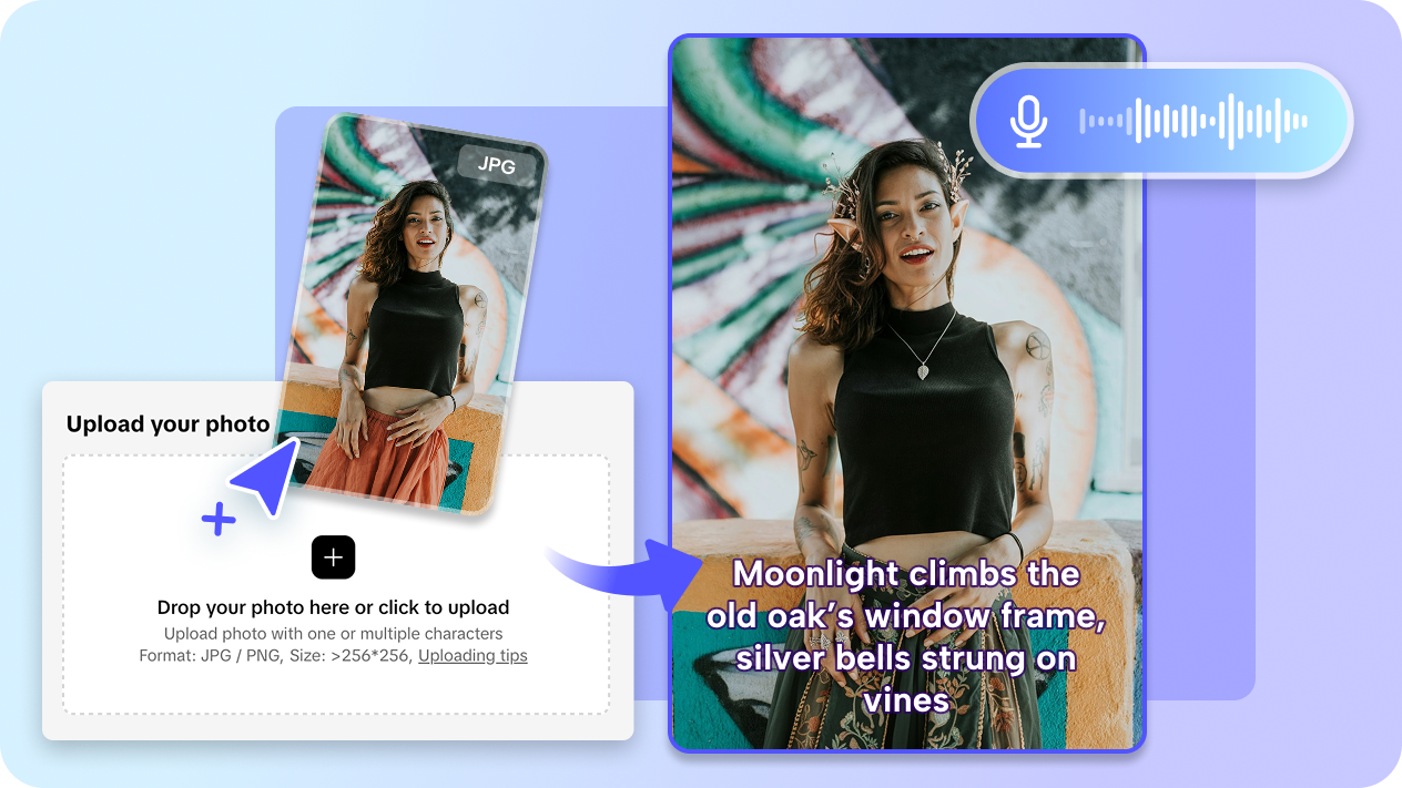 AI talkting photo tool to create elft videos