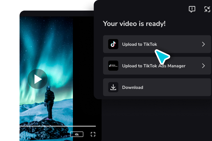 Chia sẻ nội dung trong trình tạo video quảng cáo CapCut