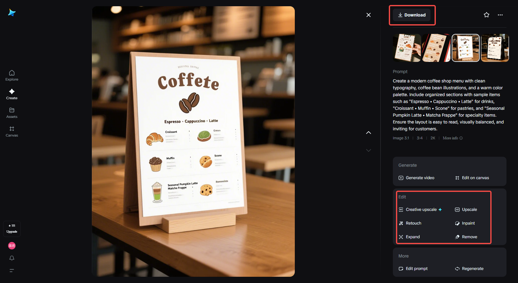 cafe menus examples
