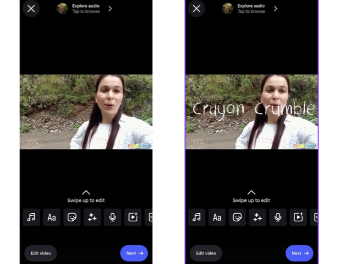 Kreide / Handschrift in Instagram