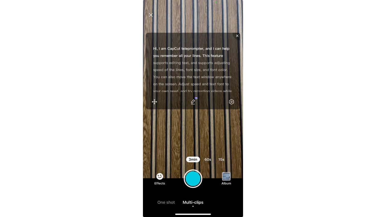 CapCut App Teleprompter