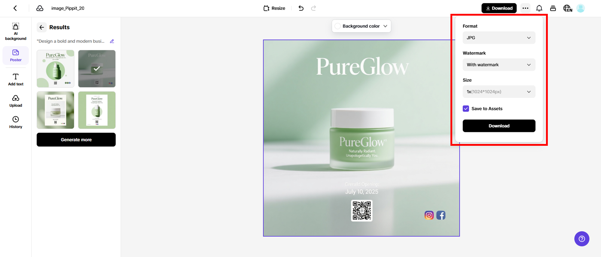 Finalize and export your draft