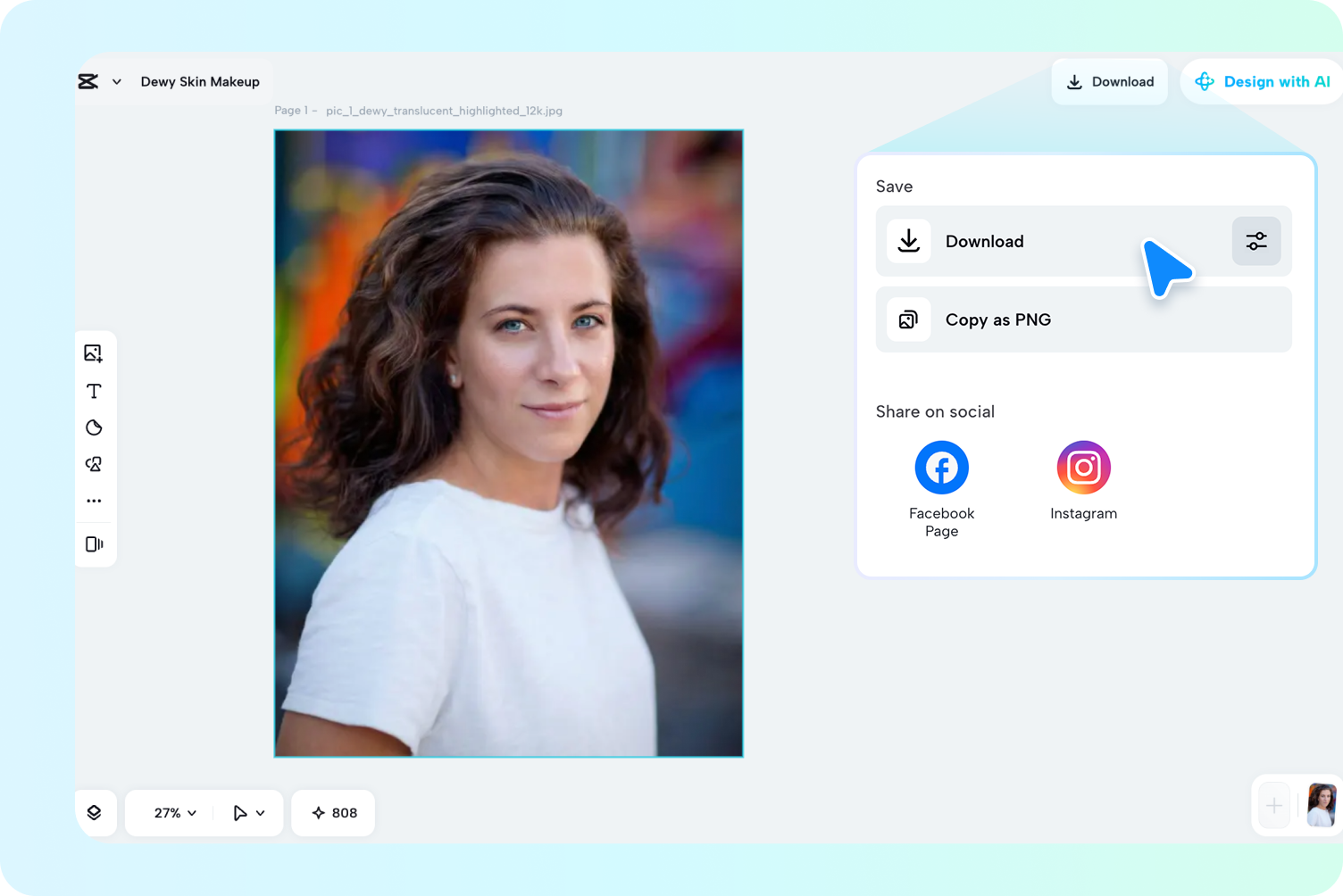 Export or share the final result