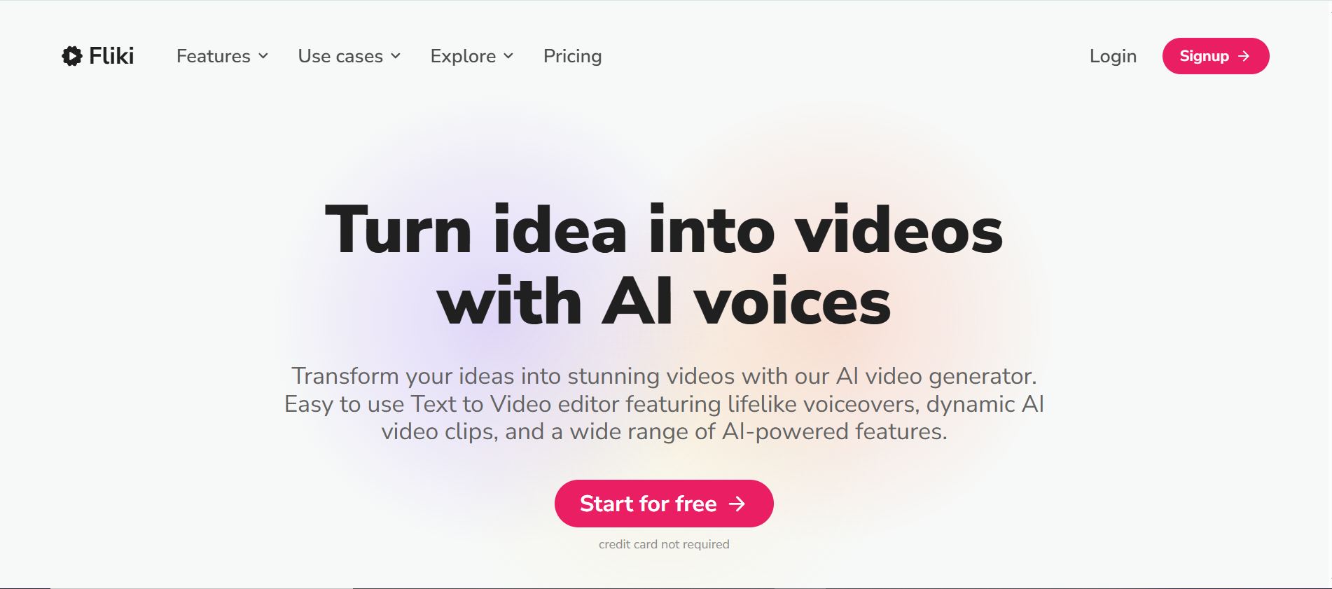 Interface of Fliki AI text-to-speech