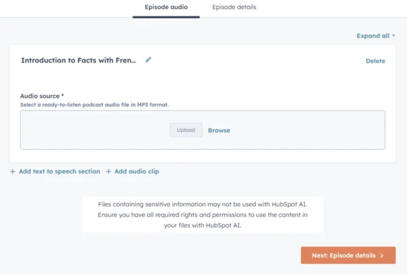 Die Schnittstelle von HubSpot - die beste Software zur Aufnahme von Podcasts