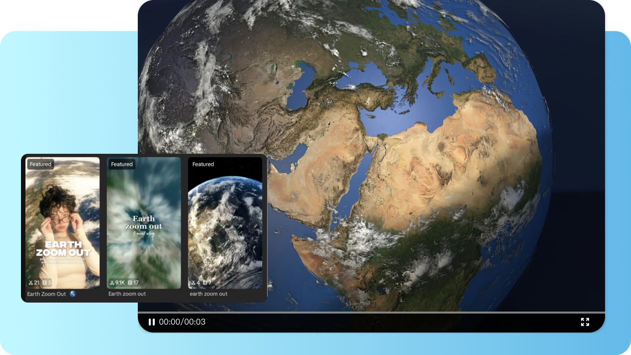 CapCut's Earth zoom-out templates AI for free