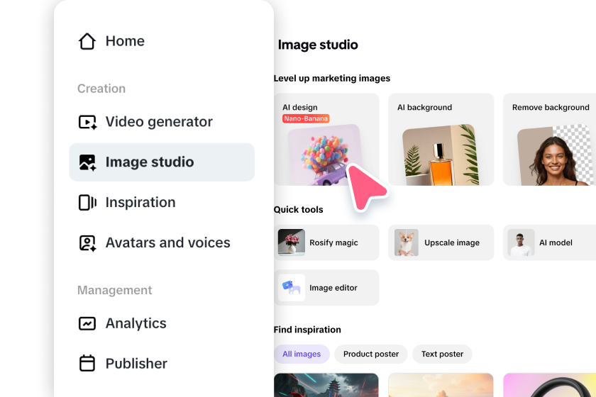 Opening Pippit's AI design tool