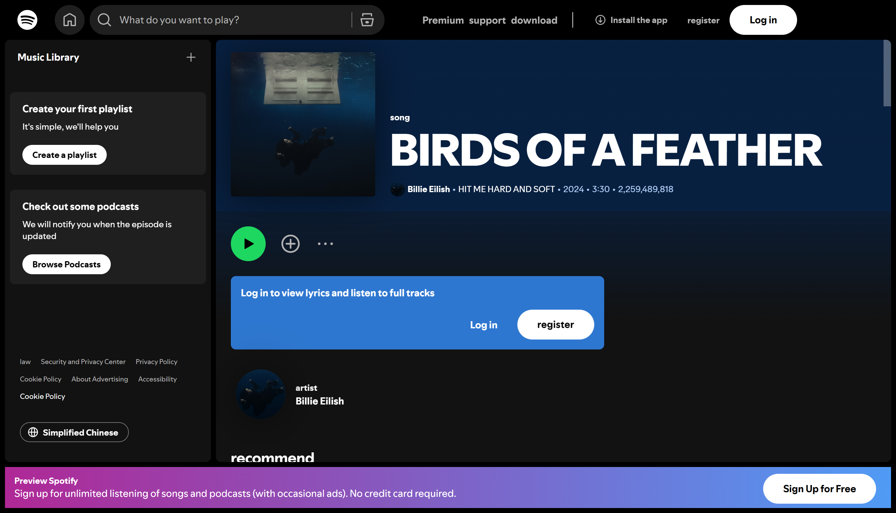 Las 50 mejores canciones de Spotify: BIRDS OF A FEATHER