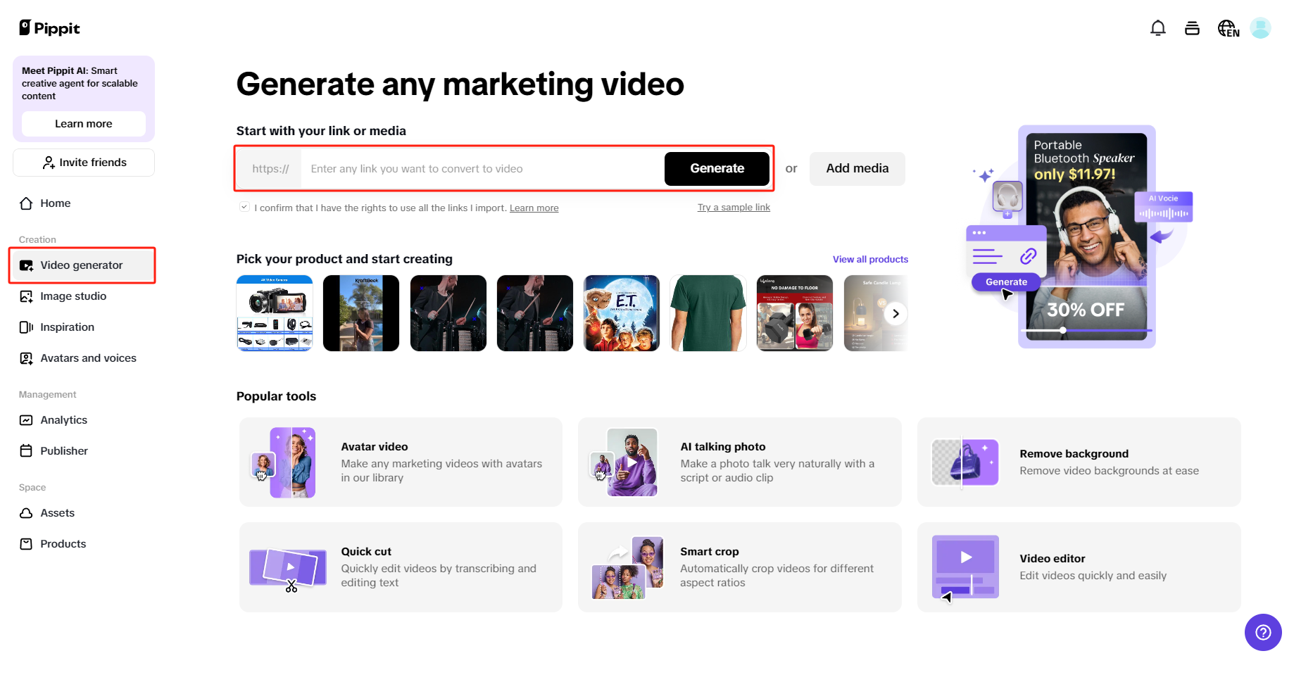 One-click video generator