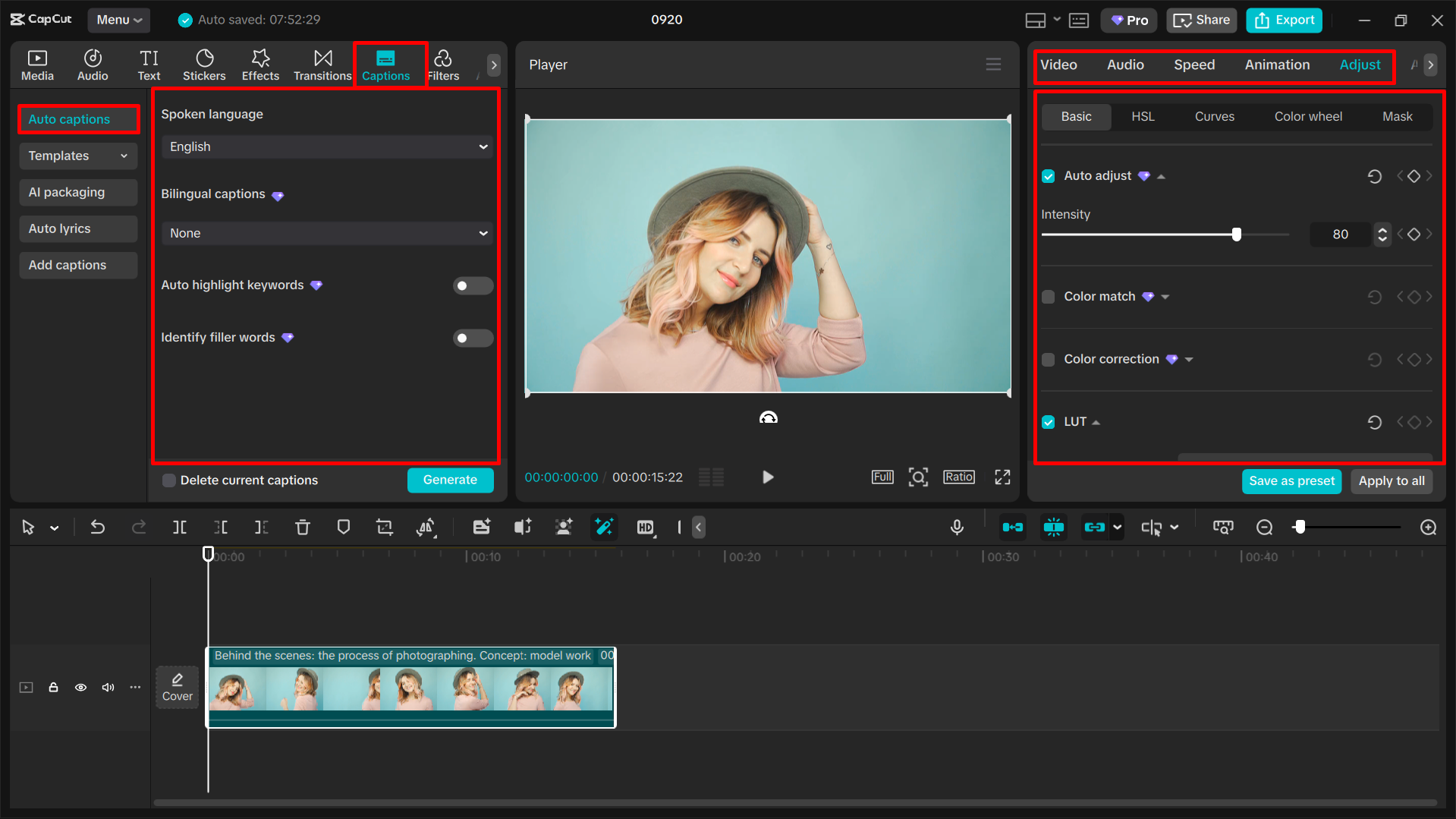 Modifiez votre vidéo dans CapCut