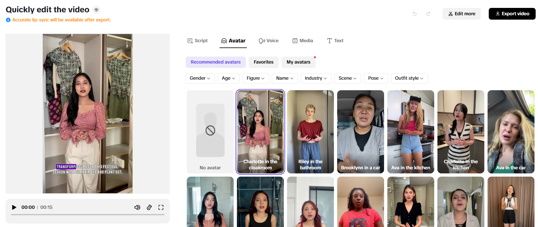 Avatars and voices