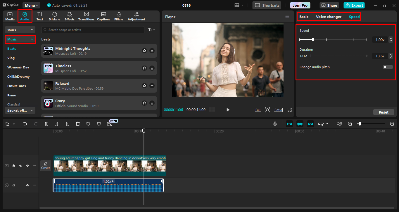 Migliorare la musica in video utilizzando l' CapCut editor video desktop