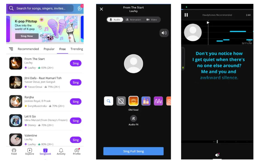 Smule mobile app