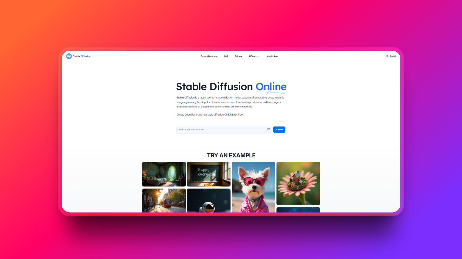 Stable Diffusion's official website