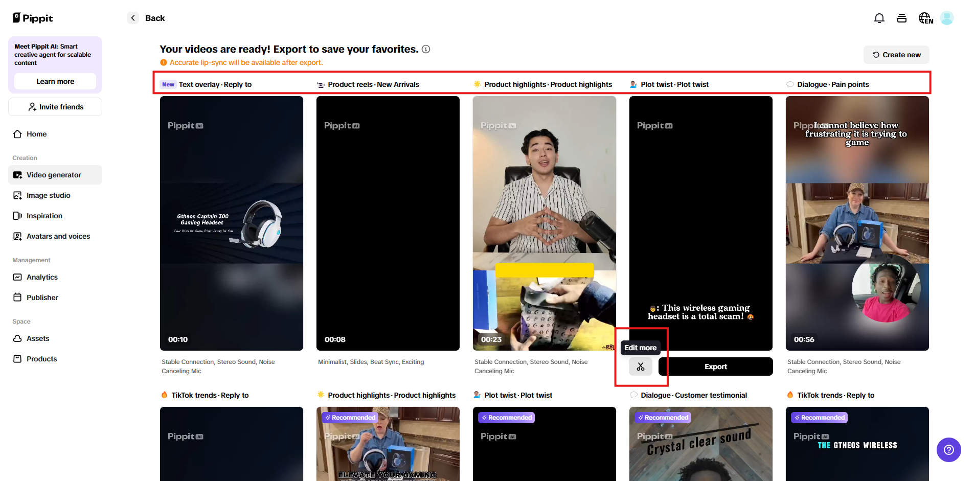 Different format video