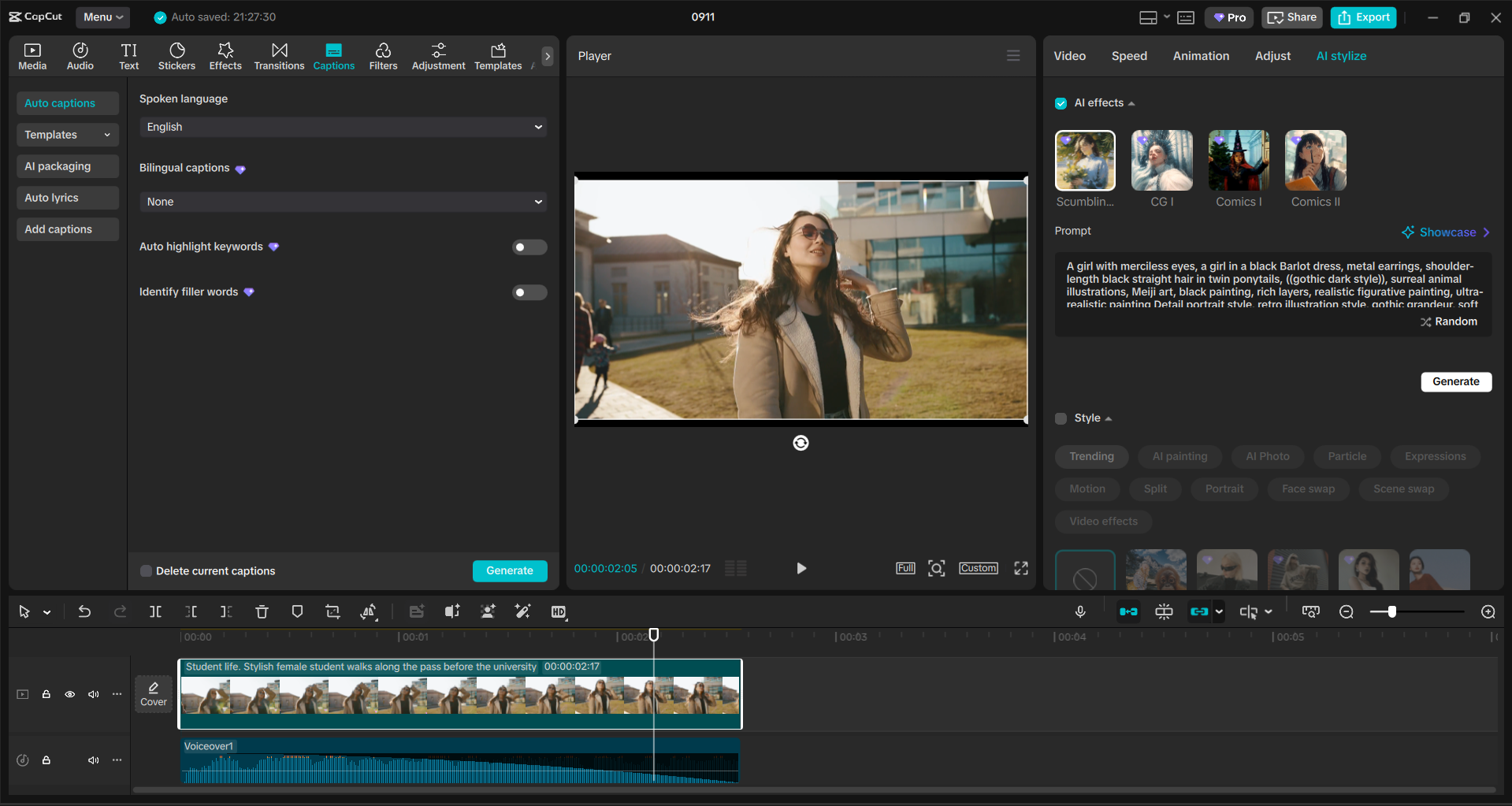 Interfade dari editor video desktop CapCut - alat yang sangat efisien untuk mengedit konten video