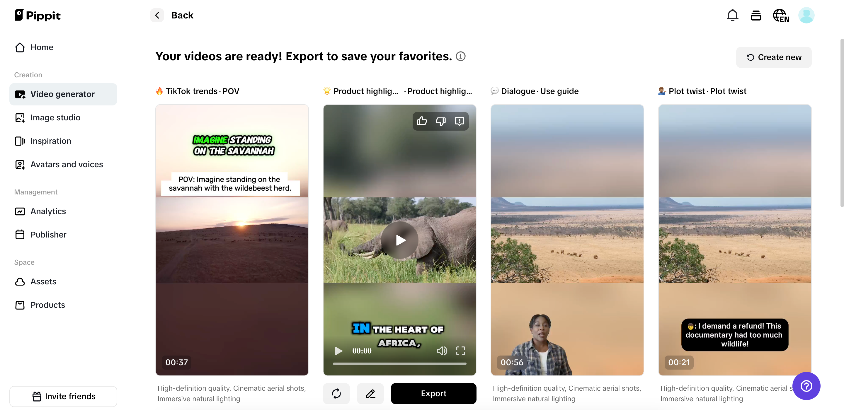 Select your preferred video