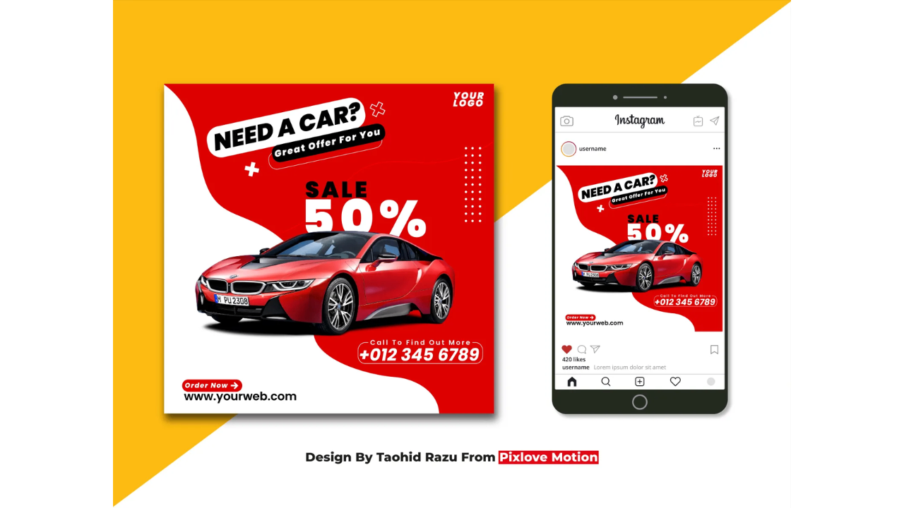 Social media automotive ad design
