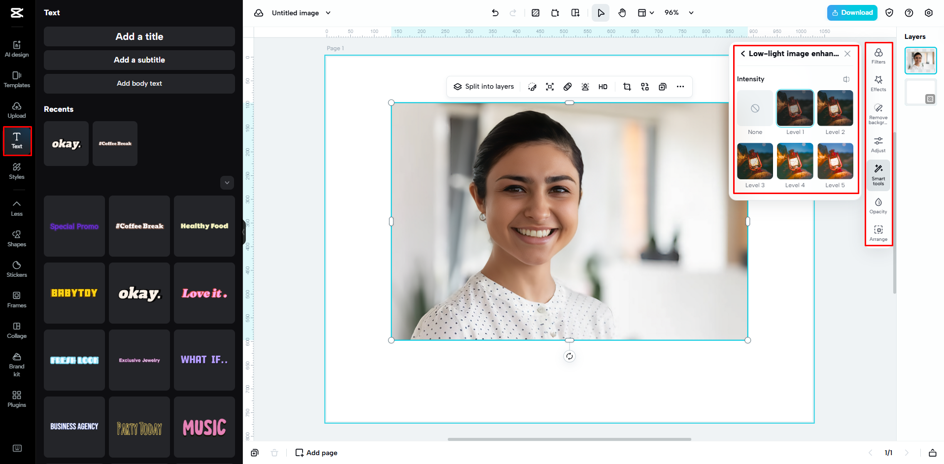 Editing the Whatsapp profile photo with CapCut Web