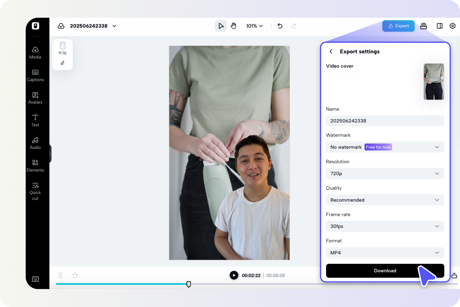 Export your TikTok video