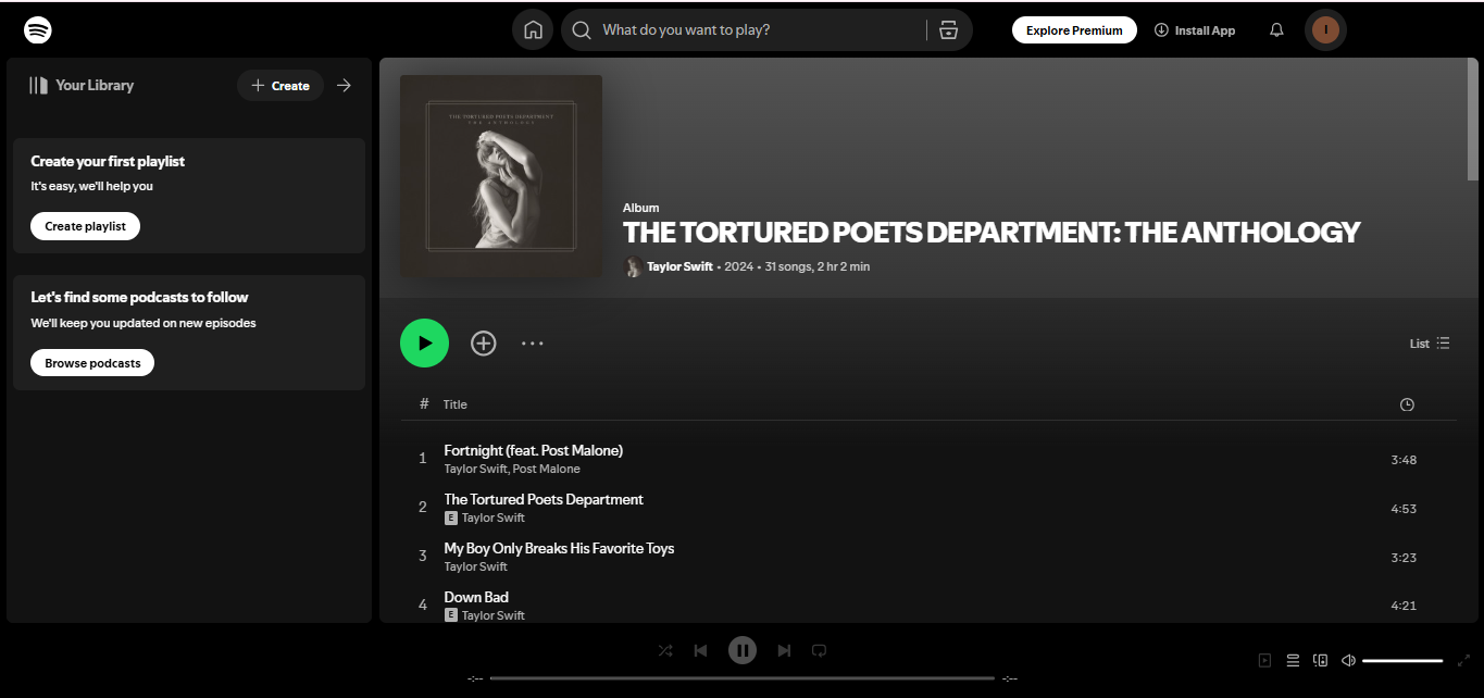 İŞVERİLMİŞ POETS BÖLÜMÜ: Taylor Swift 'ten ANTHOLOGY - Spotify' ın en çok dinlenen albümlerinden biri