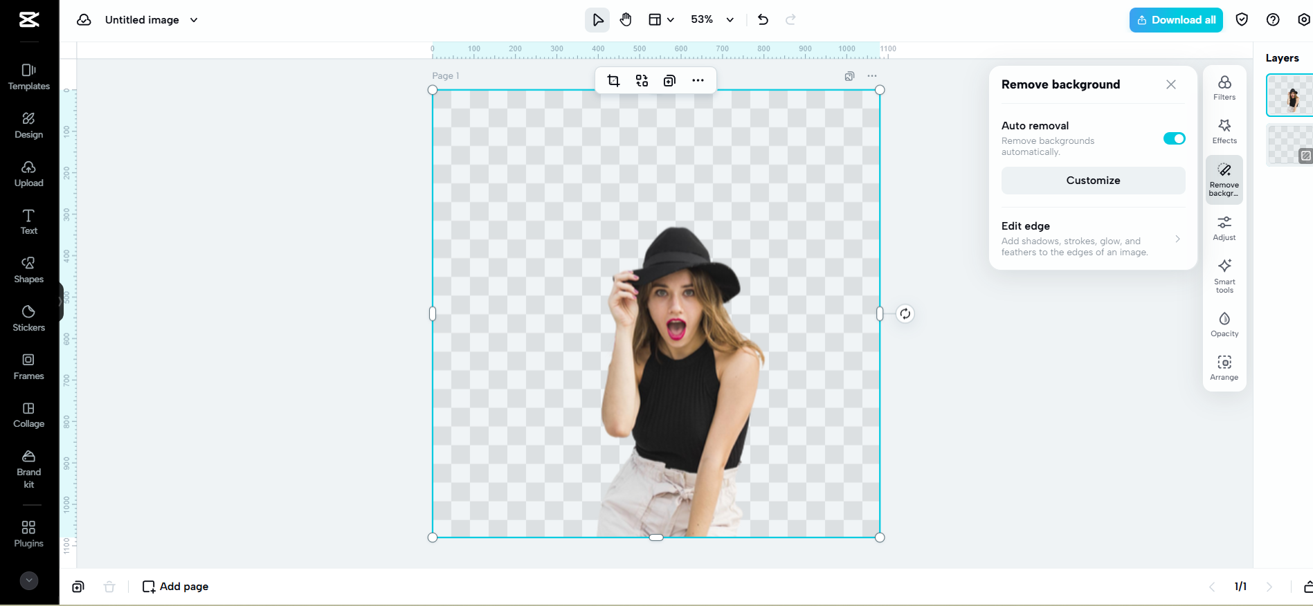 דף הבית של CapCut Web