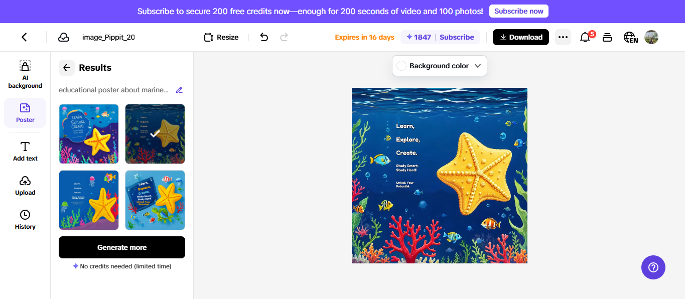 AI distance education poster maker