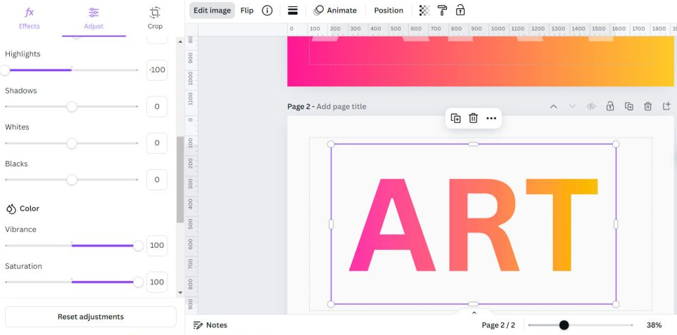 Interfaccia Canva