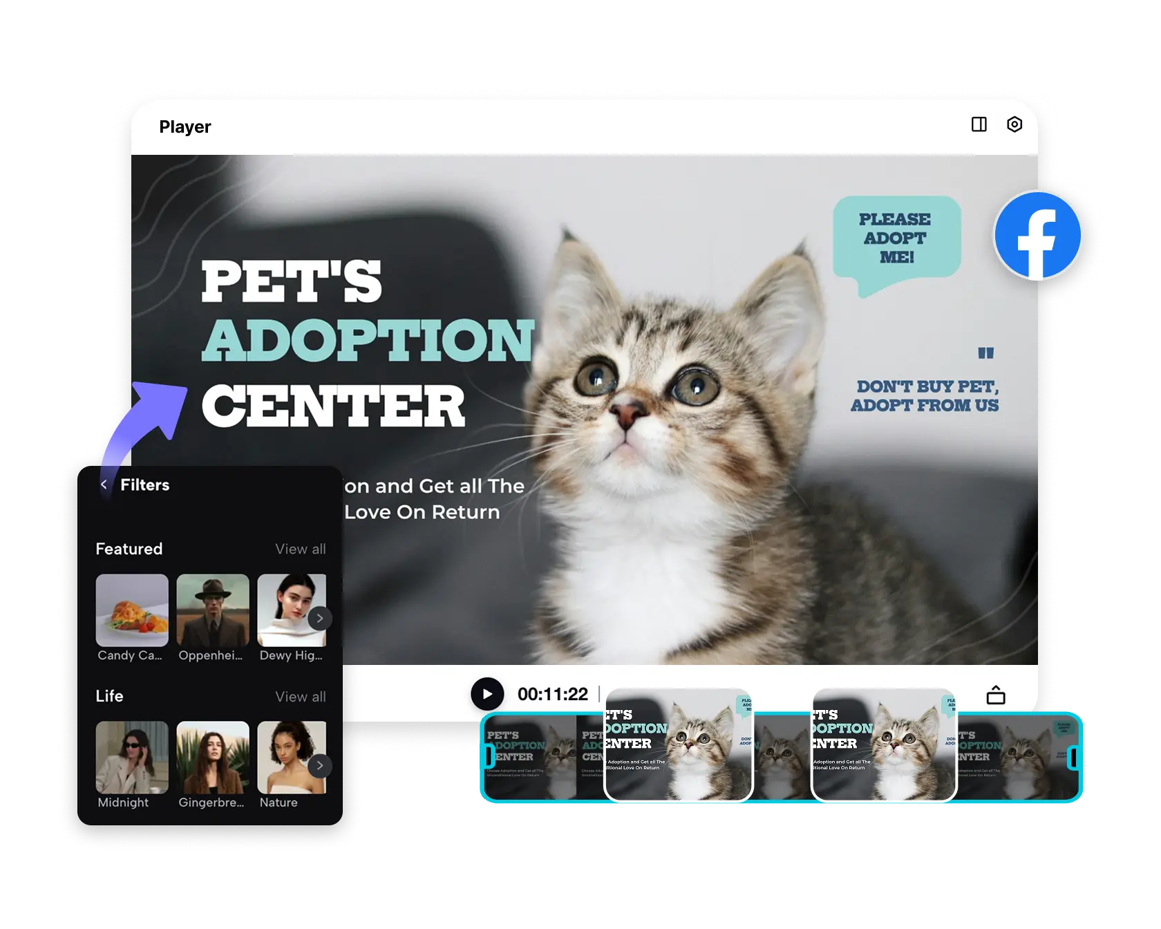 โปรแกรมแก้ไขวิดีโอ Facebook ออนไลน์ฟรี