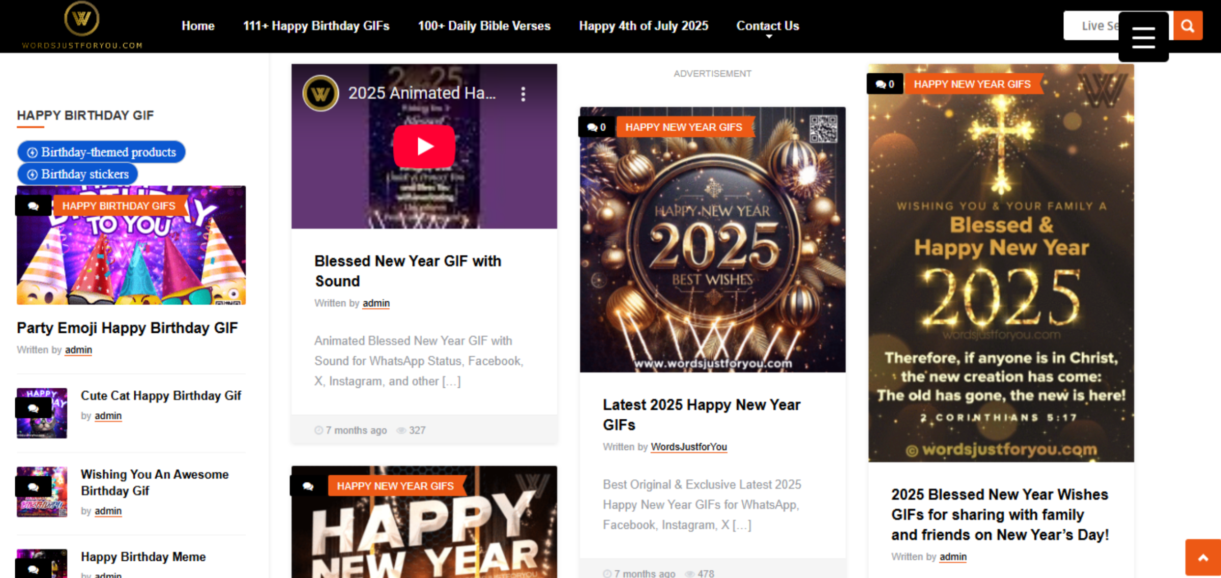Interface of WordsJustforYou - an easy-to-use tool to get an animated Happy New Year