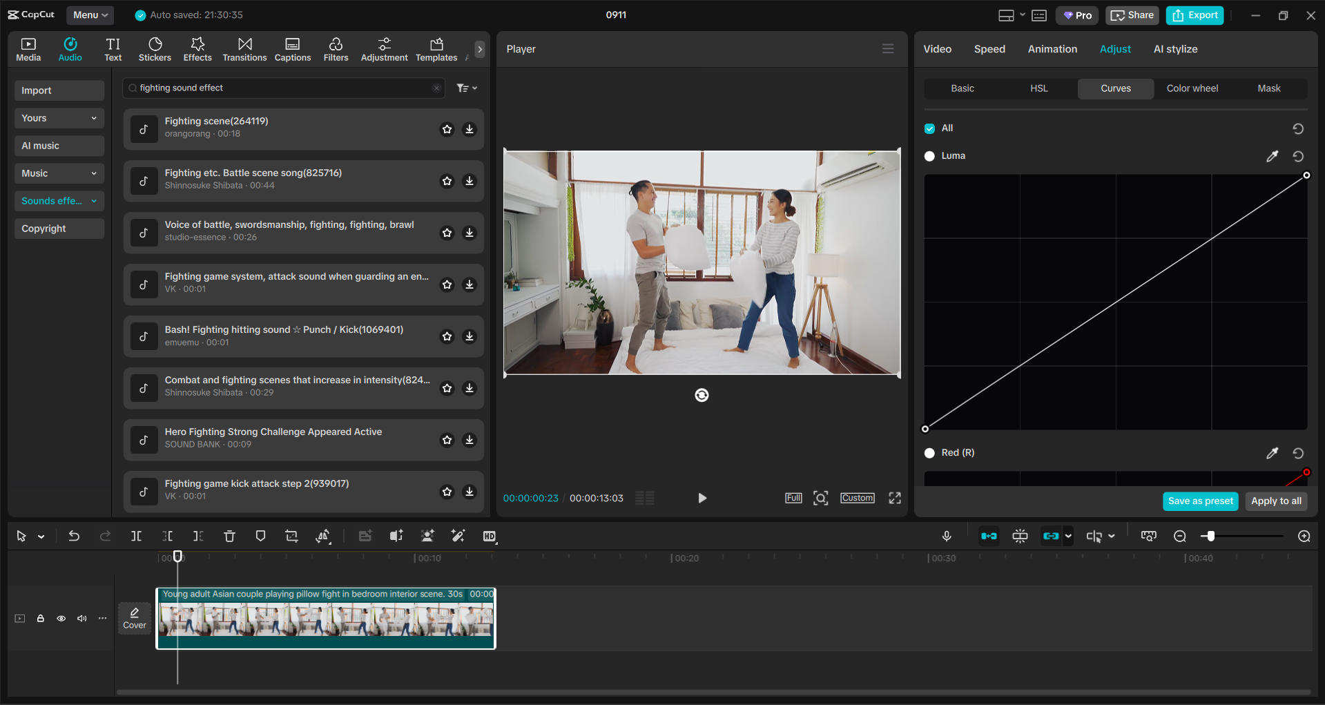 Interface of the CapCut desktop video editor - the best video clip editor