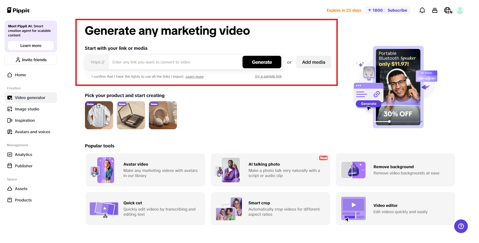 AI-powered video generation