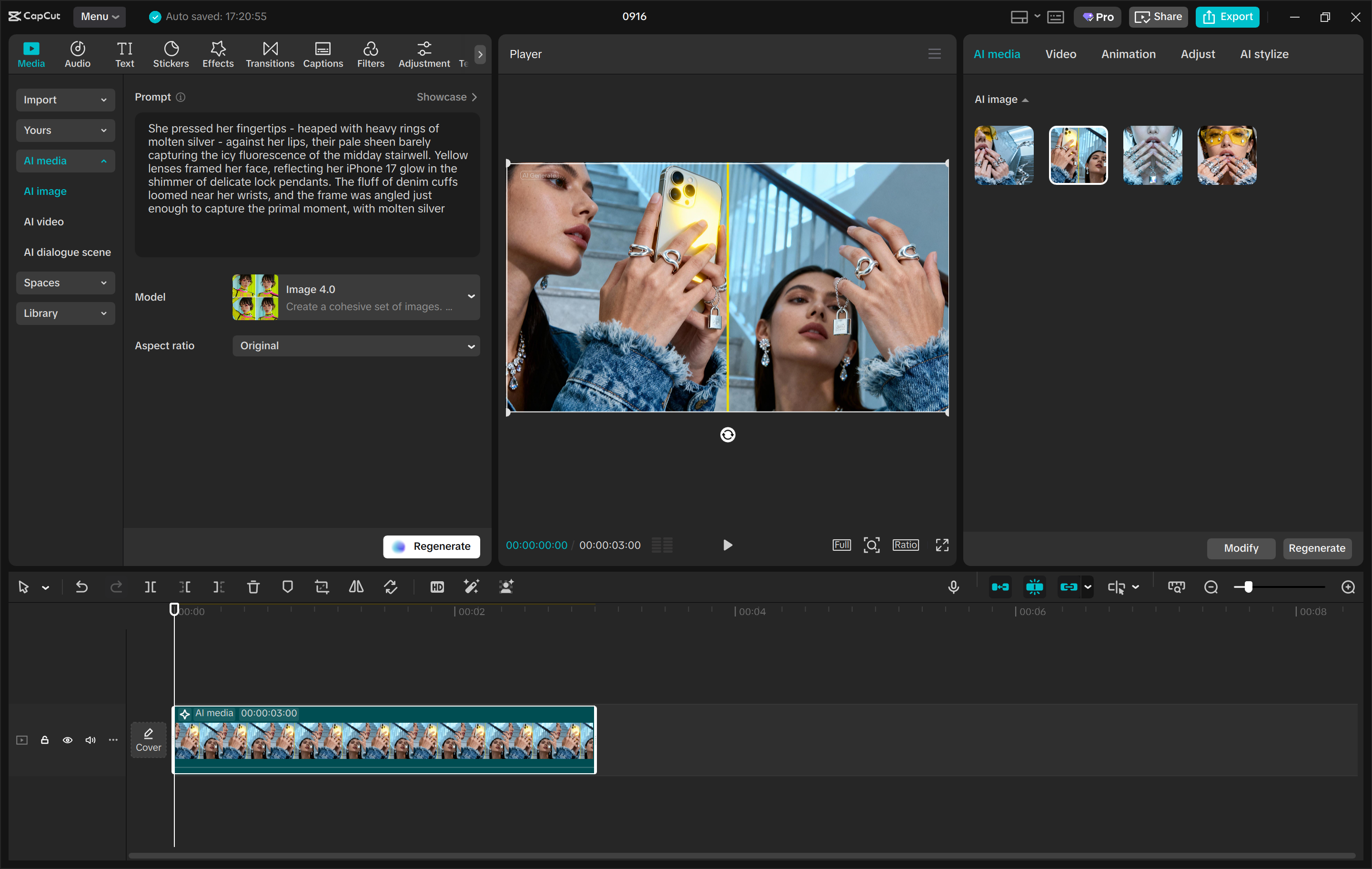 Interface of the CapCut desktop video editor