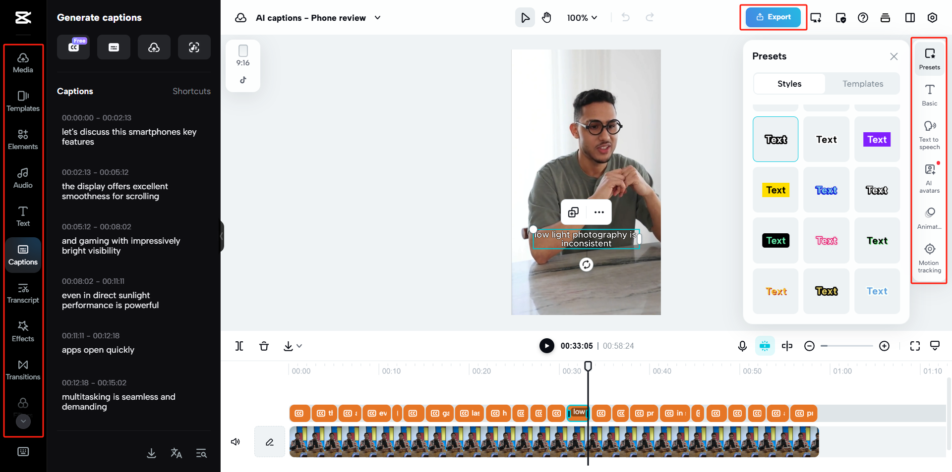 Export or enhance your video further