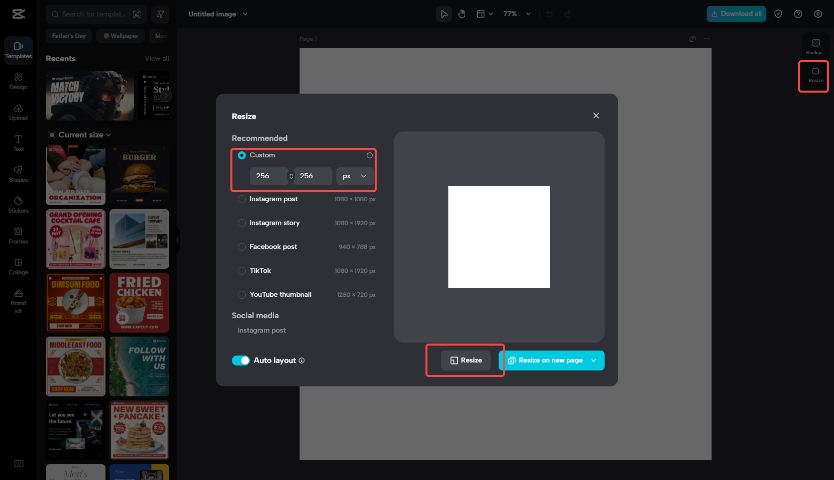 Redimensionner la taille de l'image pour le profil Twitch