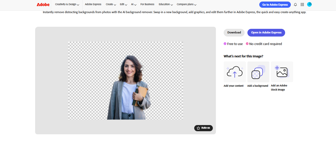 Adobe Express Background Remover