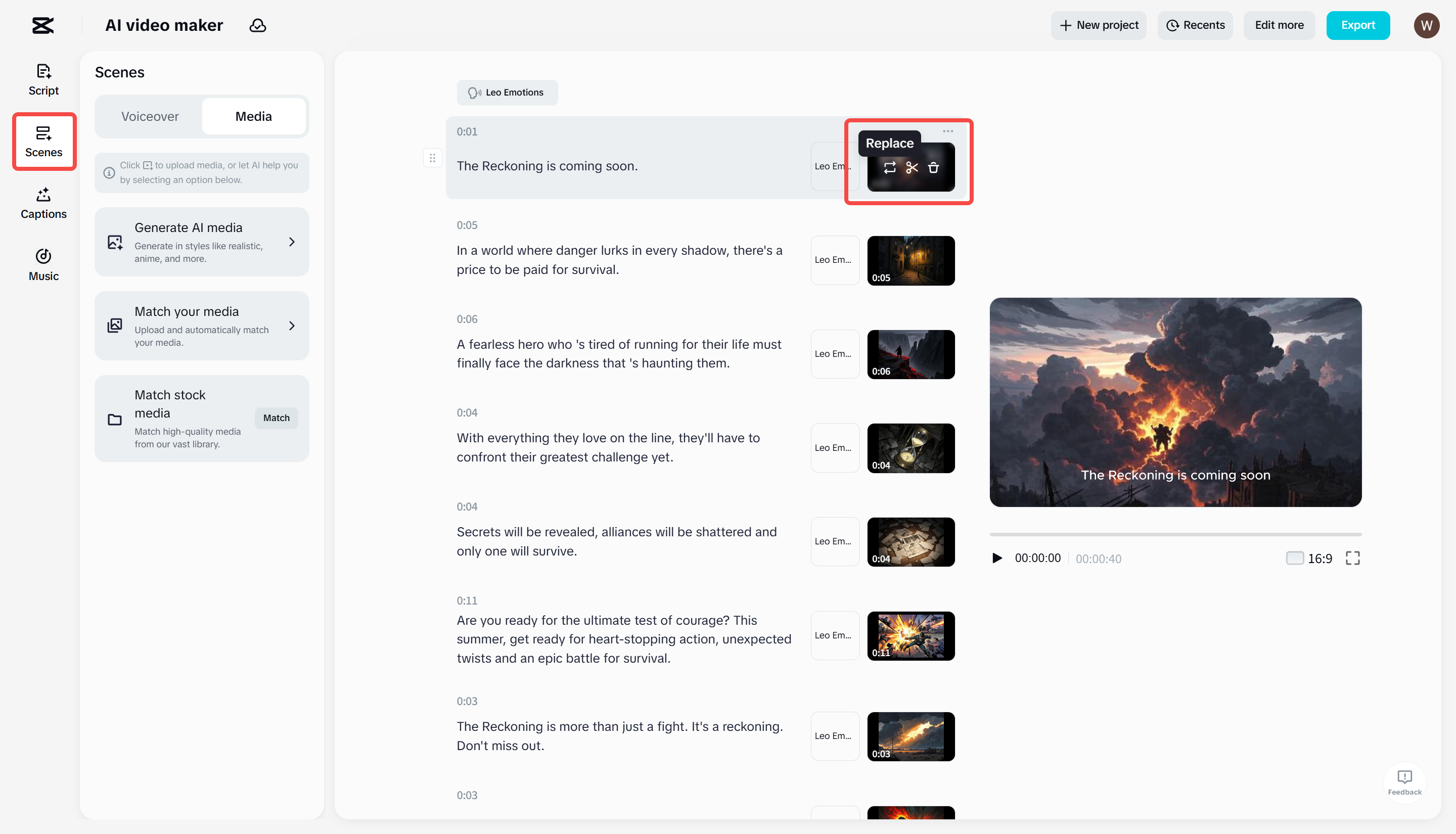 Een voice-over toevoegen aan een video met behulp van CapCut's AI video maker