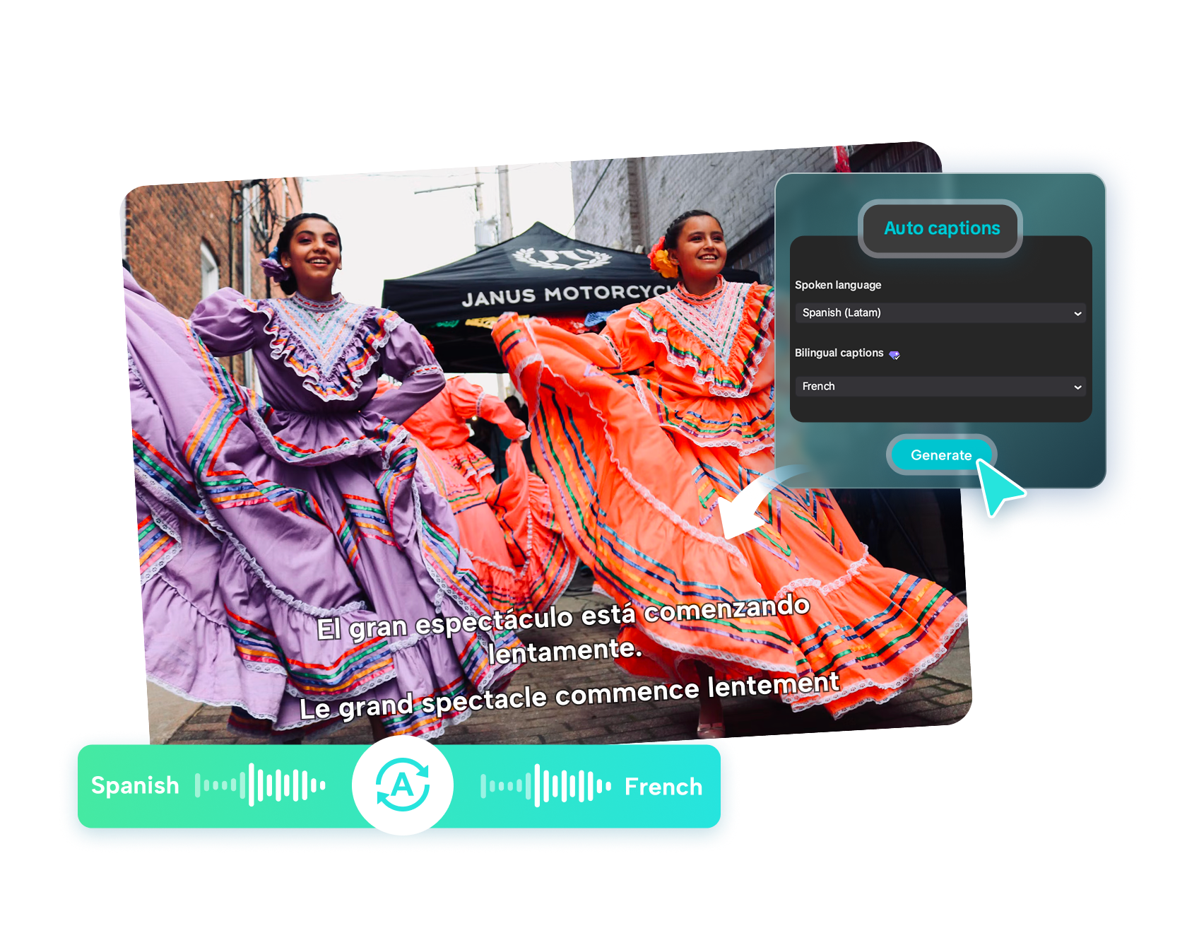 Translate Spanish to French instantly with CapCut