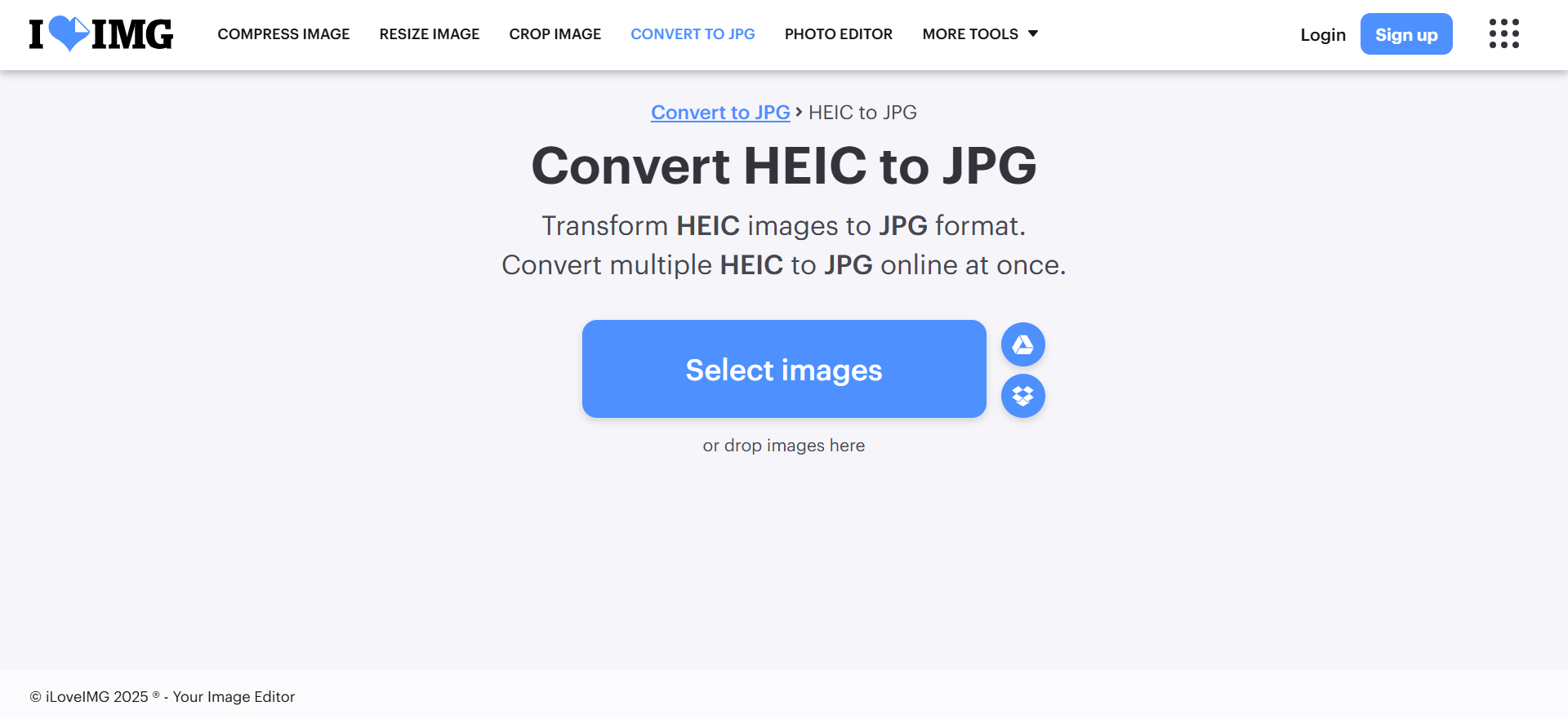 iLoveIMG: Konwerter online HEIC na JPG