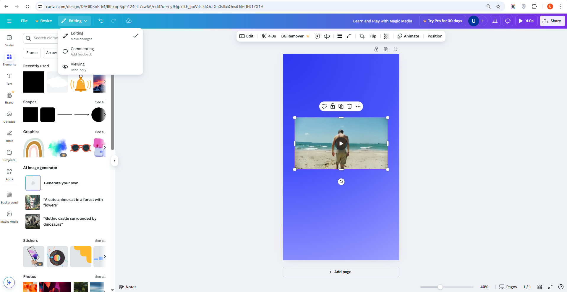 Pag-convert ng text sa video sa Canva