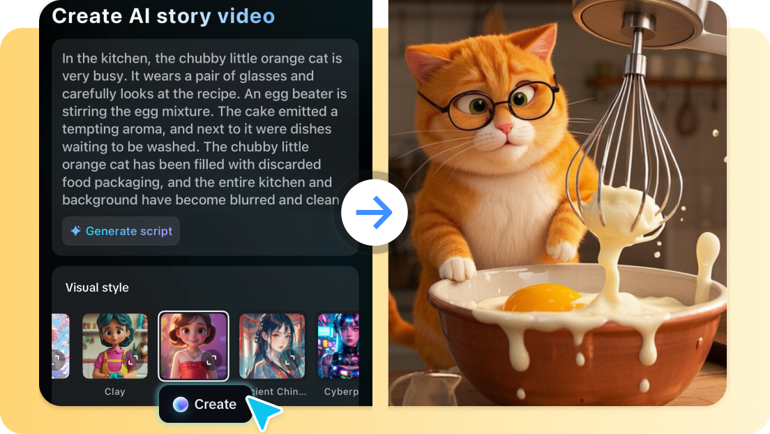 Tukar topik atau skrip menjadi video