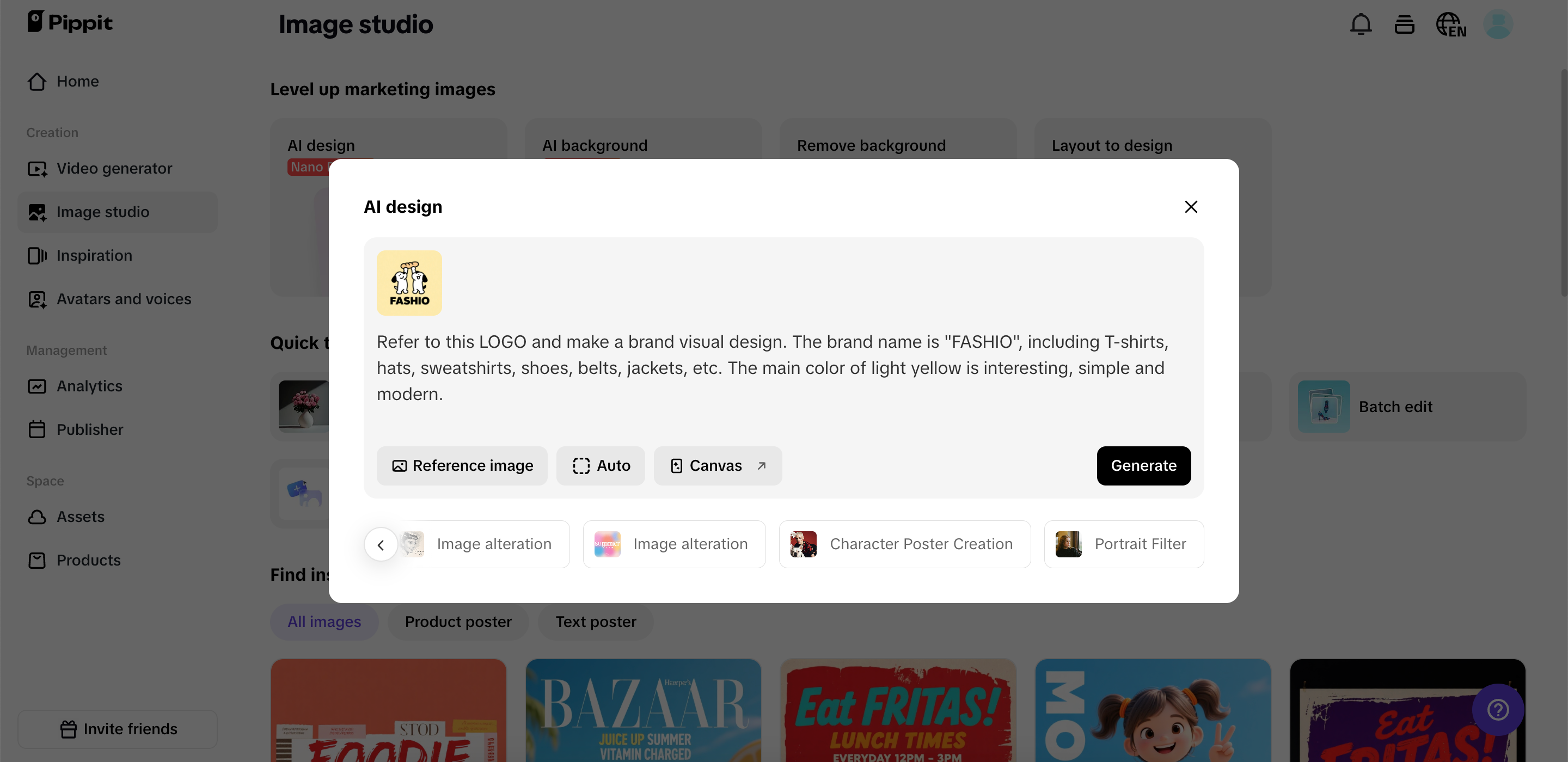 Masukkan arahan anda untuk imej tersebut