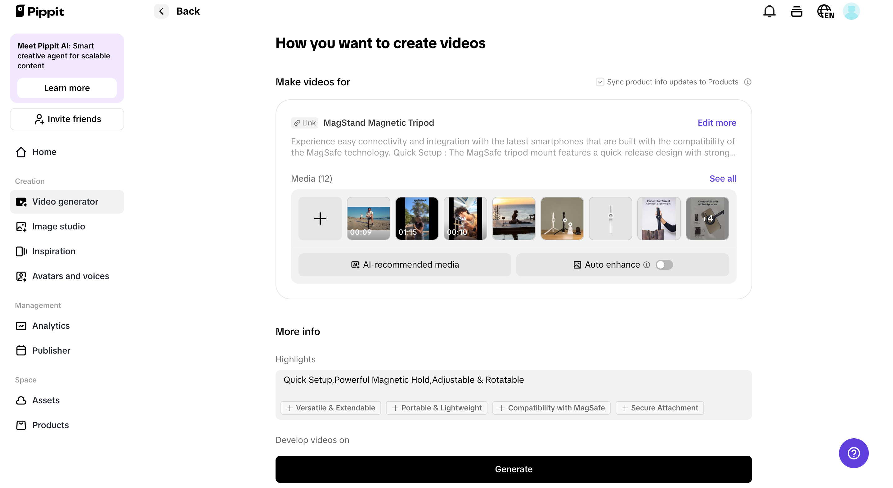 Generate marketing videos of lead success
