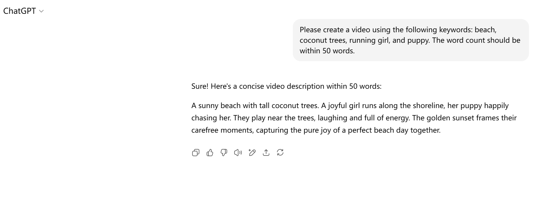 Creating a prompt for a video using GPT-5