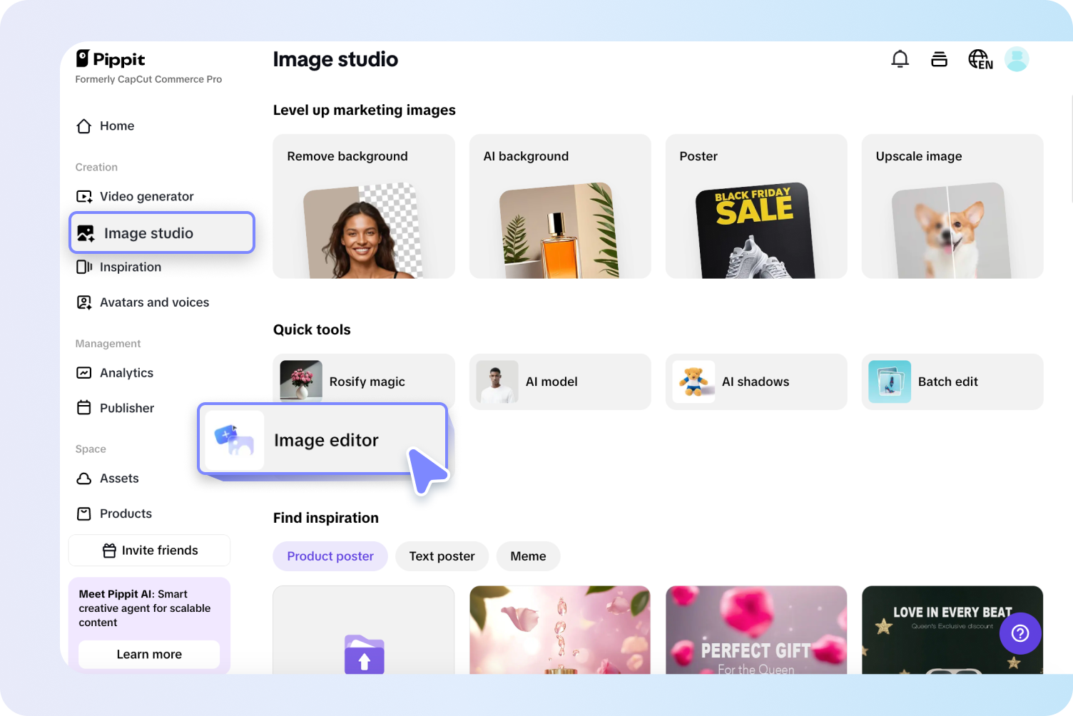 Access the Image editor