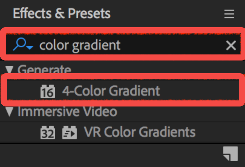Aplică efectul 4-Color Gradient