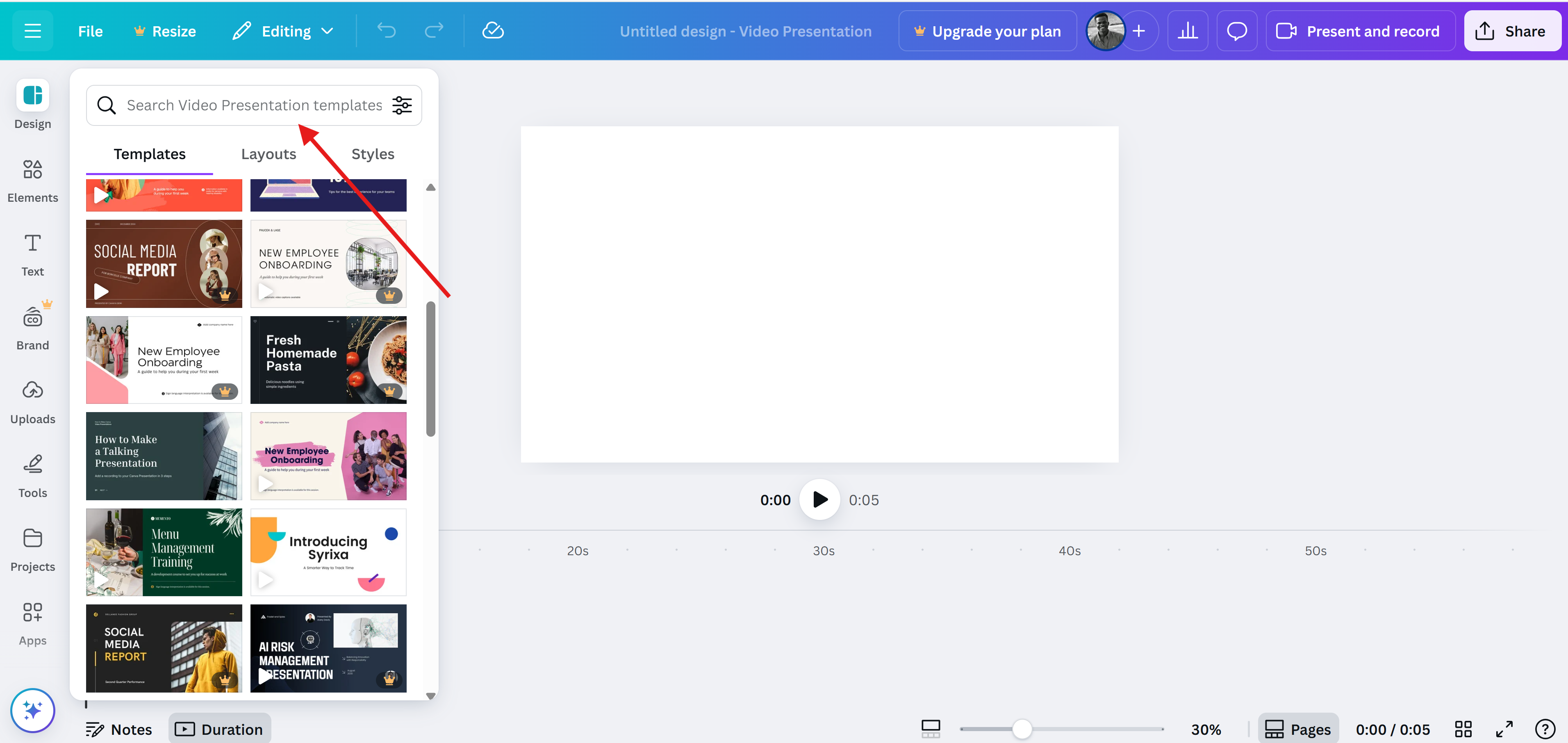 How to make a video presentation in Canva