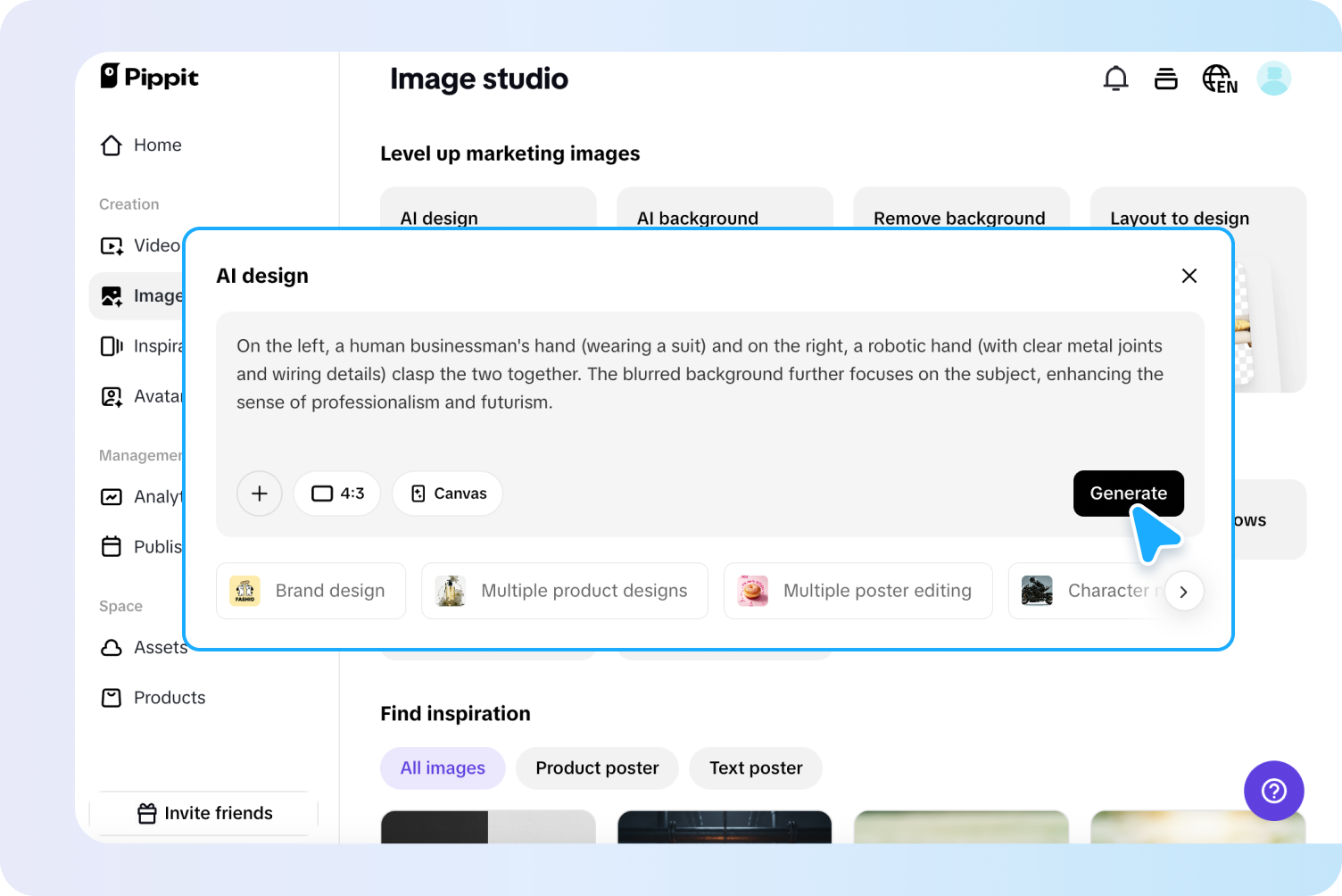 Creating AI handshake images