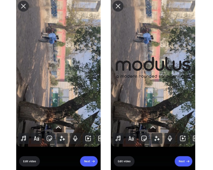 Abgerundete moderne Schrift in Instagram