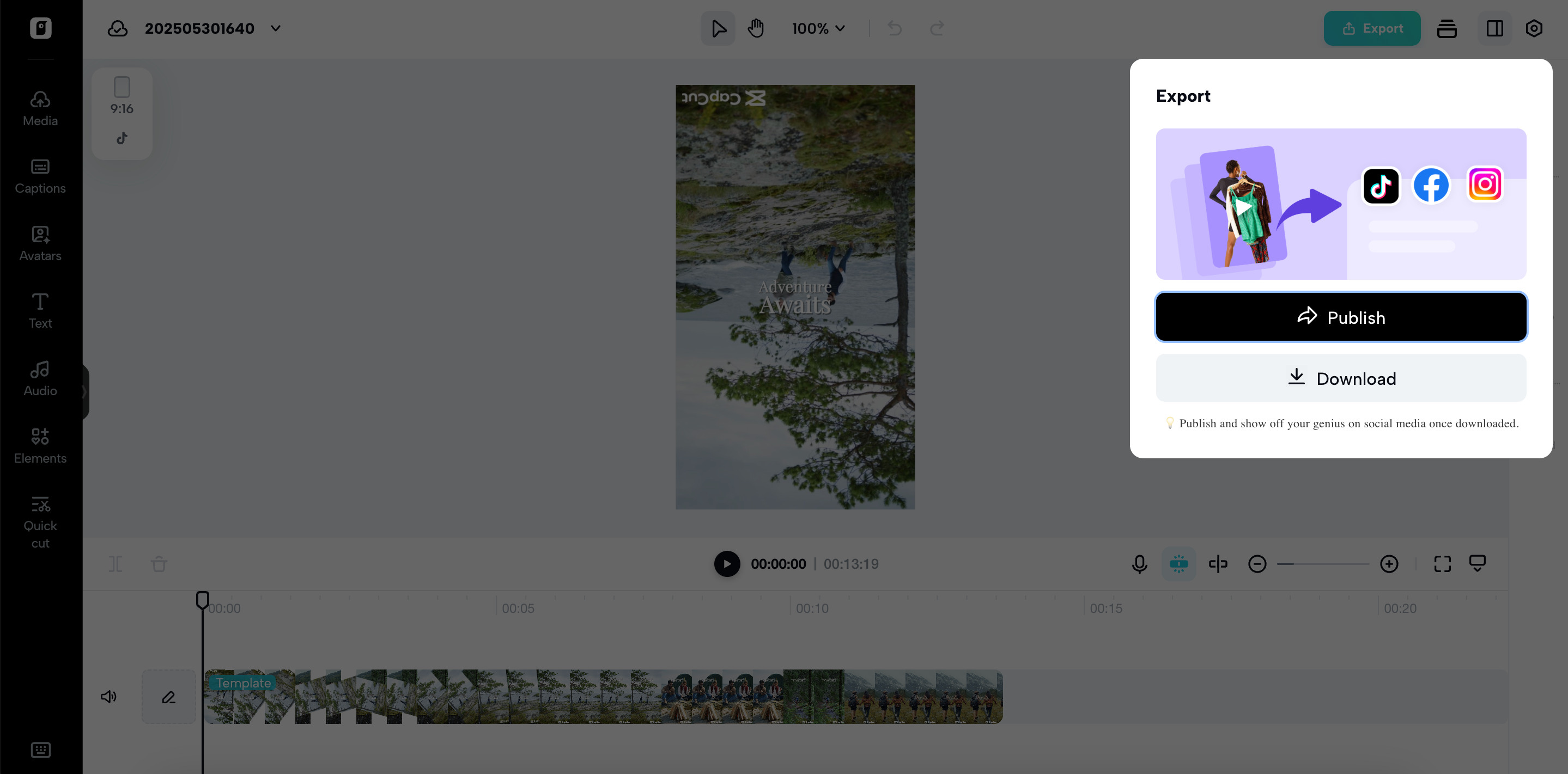 Export and share